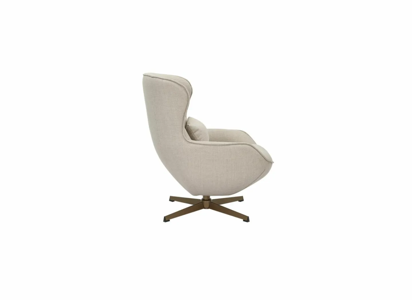 Draaifauteuil Moana 76x87,5x90cm - polyestervezel - beige- Fauteuils