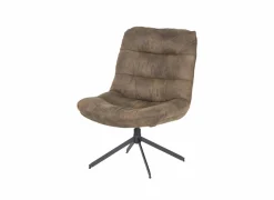 Draaifauteuil Nanook 71x71x94cm - stof - bruin- Fauteuils