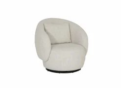 Draaifauteuil Pasoa Ø90x82cm - stof - beige naturel- Fauteuils