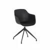 Bezoekersstoel|Eetkamerstoelen|Draaistoel Burning 58x55x83.5cm - lederlook - zwart