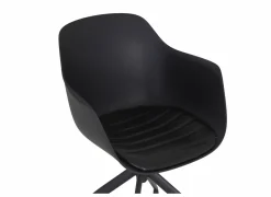 Bezoekersstoel|Eetkamerstoelen|Draaistoel Burning 58x55x83.5cm - lederlook - zwart