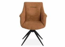 Draaistoel Colin stof - cognac- Eetkamerstoelen