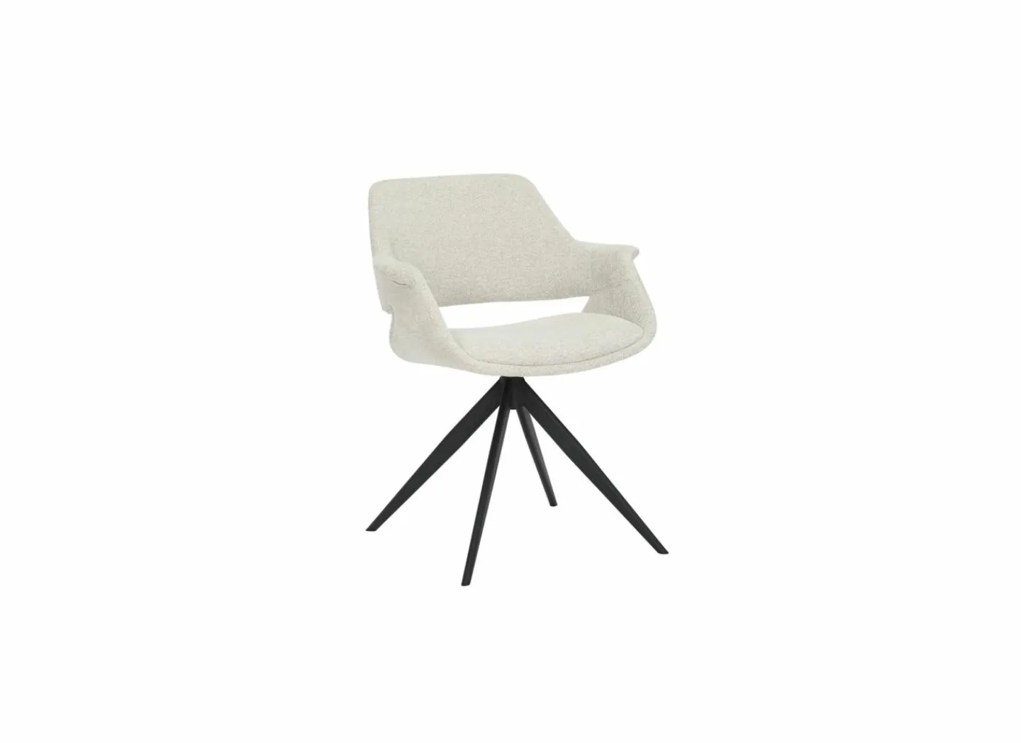 Draaistoel Commander 58x58x77,5cm - stof - cream- Eetkamerstoelen