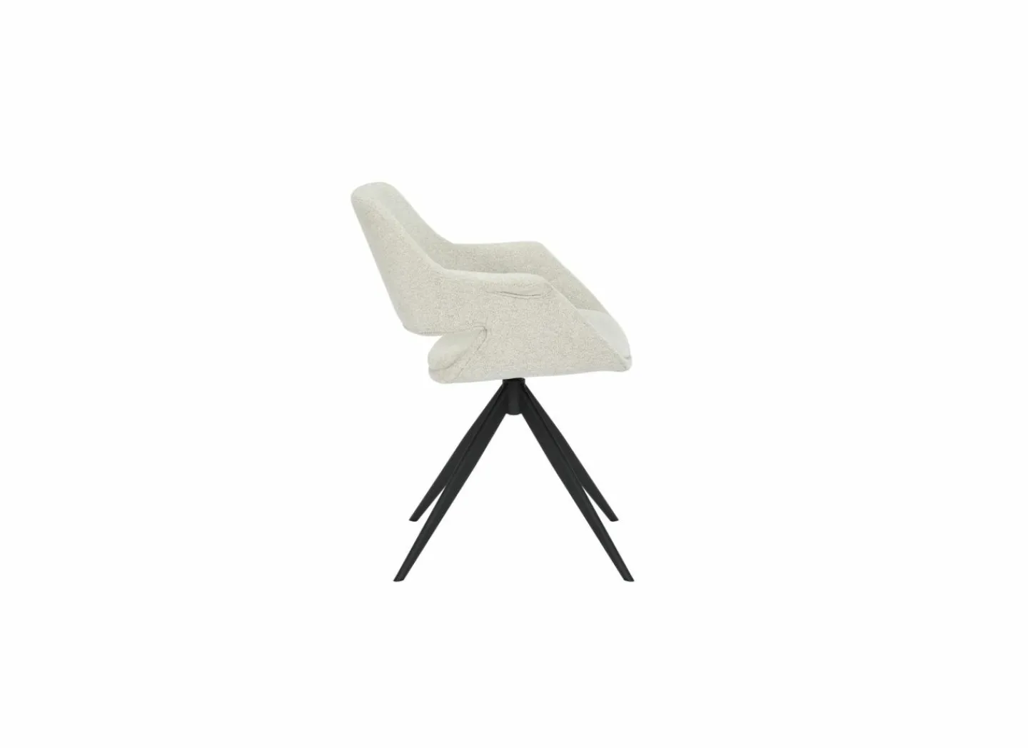 Draaistoel Commander 58x58x77,5cm - stof - cream- Eetkamerstoelen