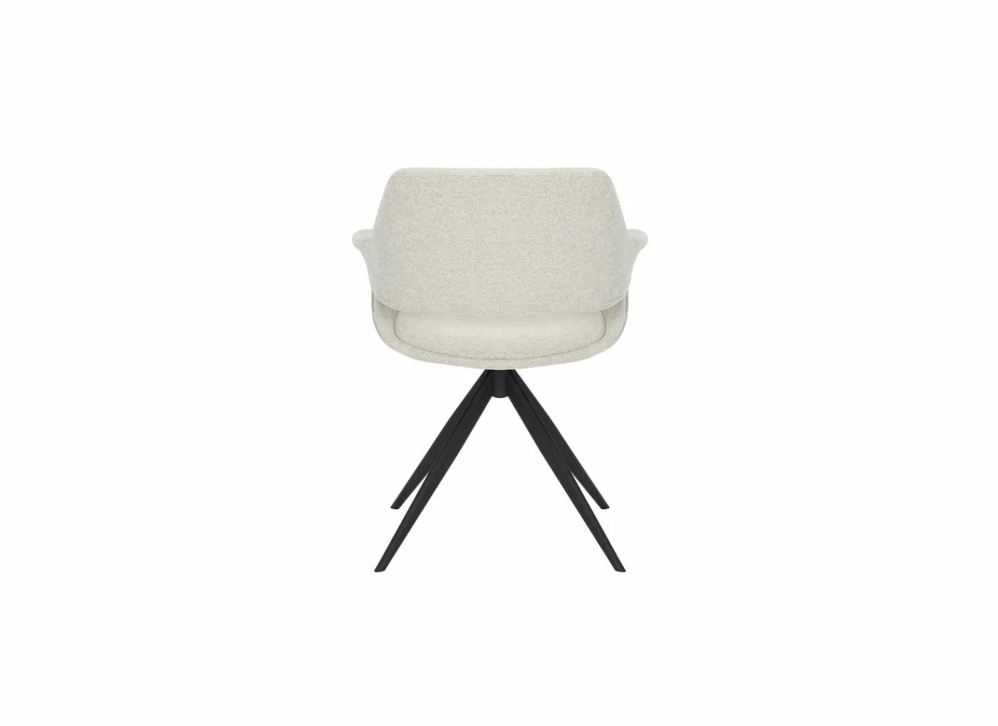 Draaistoel Commander 58x58x77,5cm - stof - cream- Eetkamerstoelen