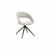 Eetkamerstoelen|Draaistoel Yara 47,5x59,5x8,5cm - stof - wit