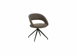 Draaistoel Yara 47,5x59,5x84,5cm - stof - bruin- Eetkamerstoelen
