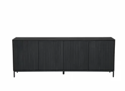 Dressoirs|Dressoir Aquilano 225cm - acacia massief - zwart