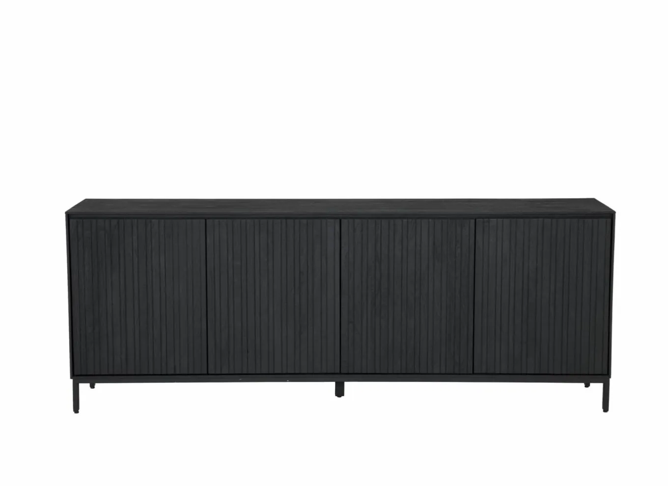 Dressoirs|Dressoir Aquilano 225cm - acacia massief - zwart