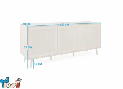 Dressoir Bali 150cm - melamine - sonoma eik- Dressoirs
