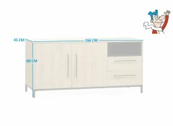 Dressoirs|Dressoir Bridge 166cm - lamulux - fresh oak & old piano