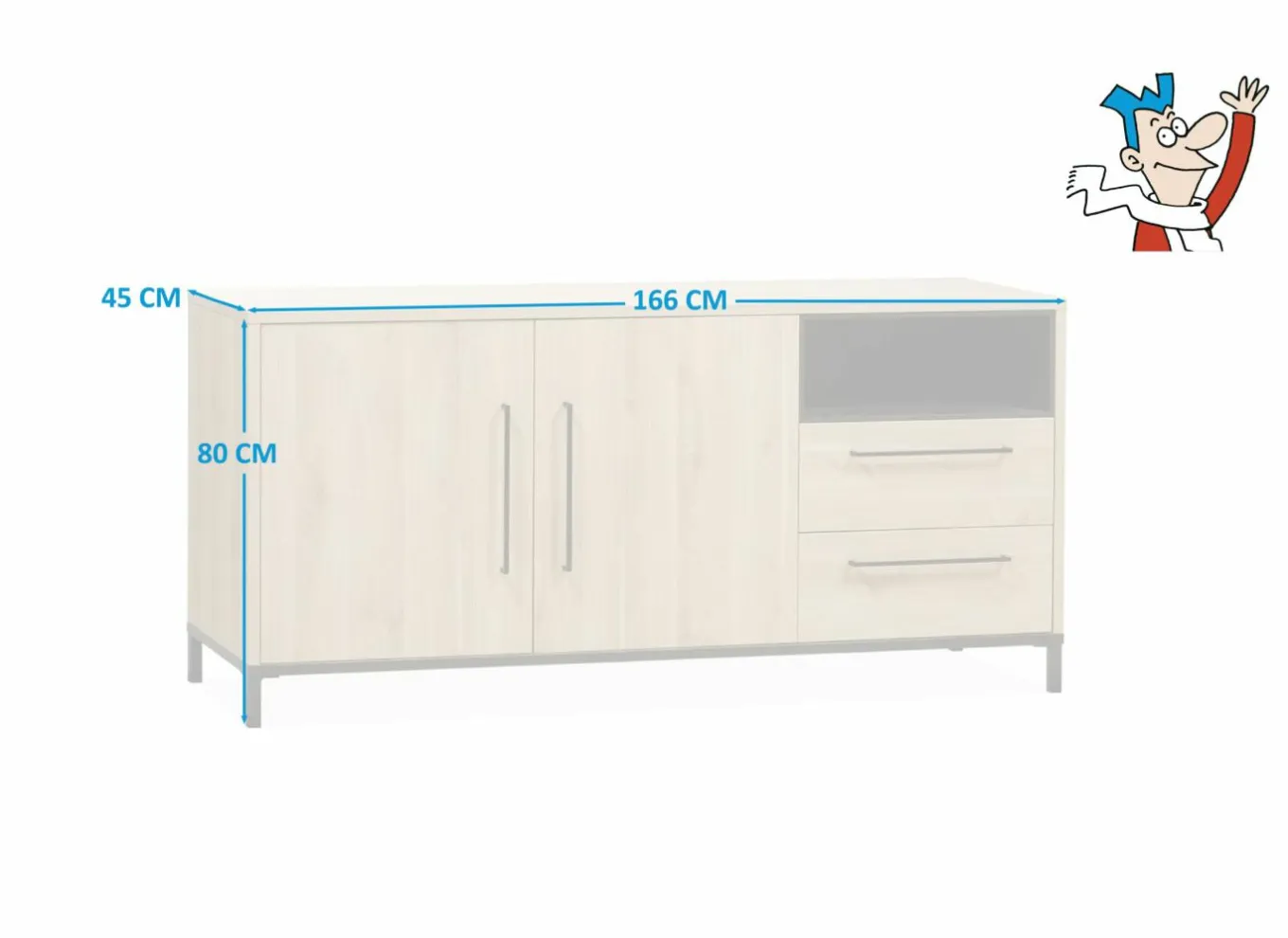 Dressoirs|Dressoir Bridge 166cm - lamulux - fresh oak & old piano