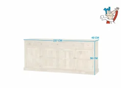 Dressoirs|Dressoir Capriccio 237cm  - mango massief - naturel