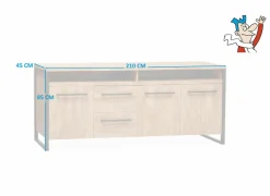Dressoir Caribba 210cm - melamine - tropic- Dressoirs