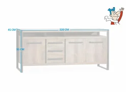 Dressoir Cascade 220cm - lamulux - mokka- Dressoirs