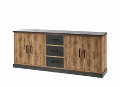Dressoirs|Dressoir 226cm - decor - bruin & zwart