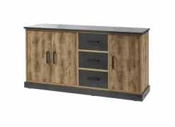 Dressoir 184cm - decor - bruin & zwart- Dressoirs