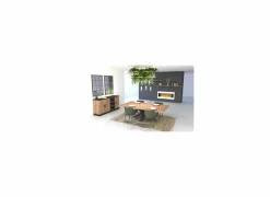 Dressoir 184cm - decor - bruin & zwart- Dressoirs