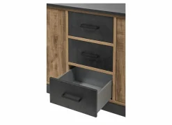 Dressoir 184cm - decor - bruin & zwart- Dressoirs