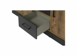 Dressoir 184cm - decor - bruin & zwart- Dressoirs