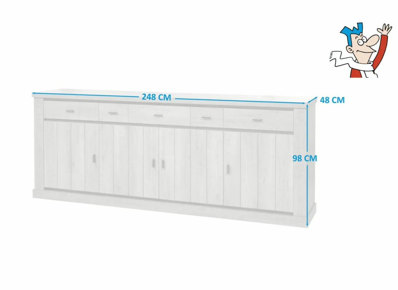 Dressoirs|Dressoir 248cm - decor - dark forest