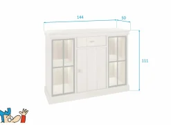 Dressoir 144cm - decor - natuurlijke olm- Bijzetkasten|Bijzetkasten