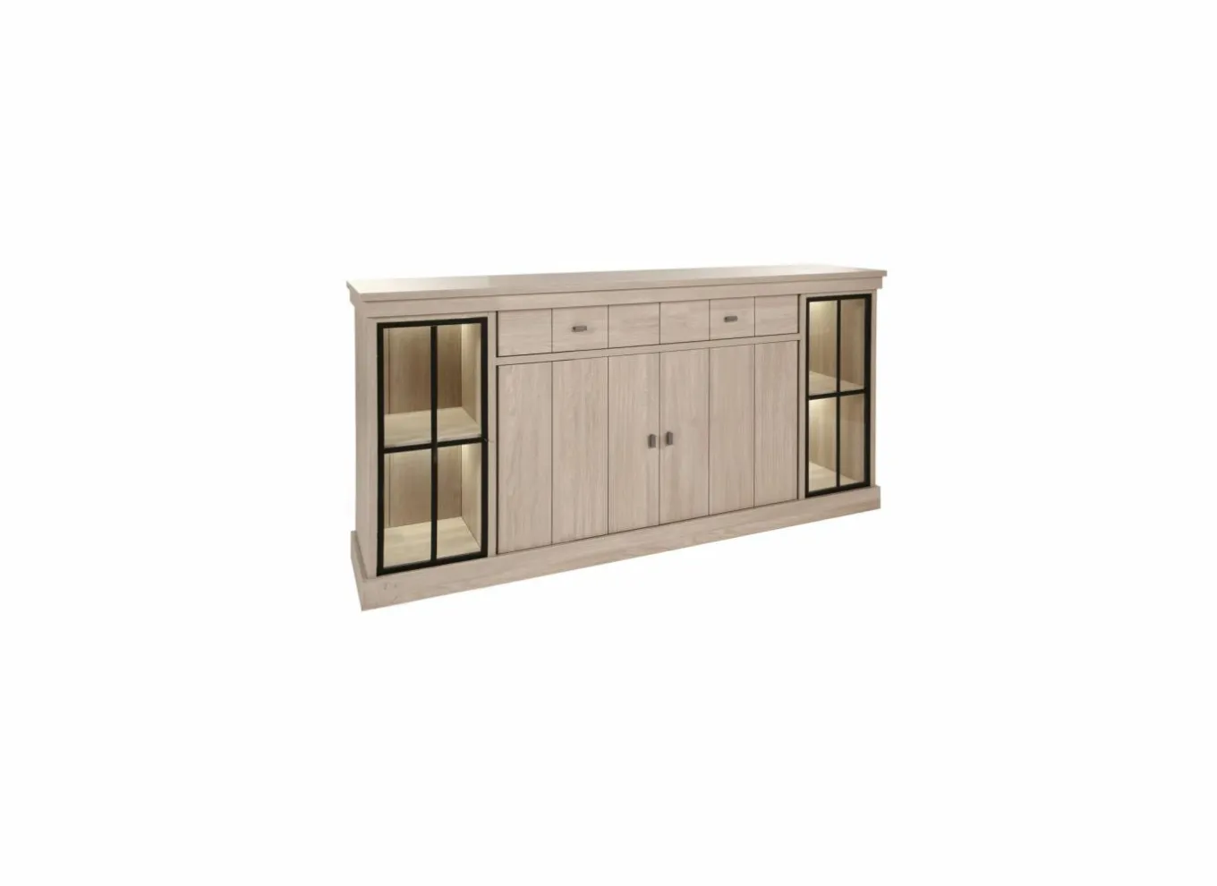 Dressoirs|Dressoir 216cm - decor - natuurlijke olm