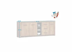 Dressoir Ensor 230cm - decor - acacia & black concrete- Dressoirs