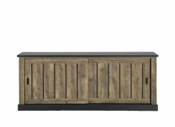 Dressoirs|Dressoir Etienne 221cm - decor - industriële eik & zwart