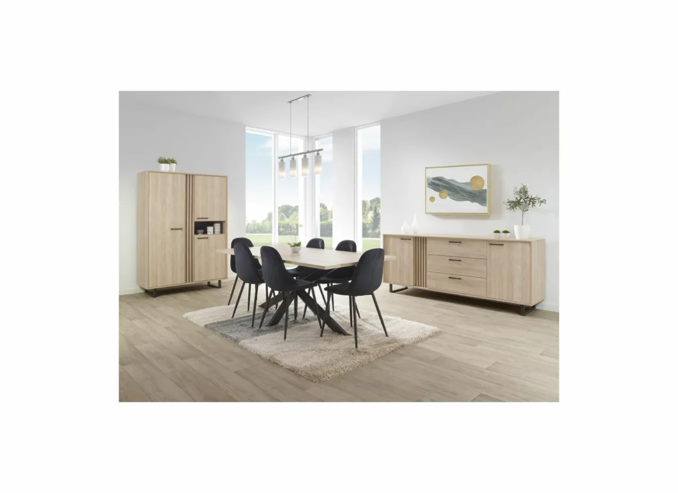 Dressoirs|Dressoir Faro 216cm - melamine - zand eik