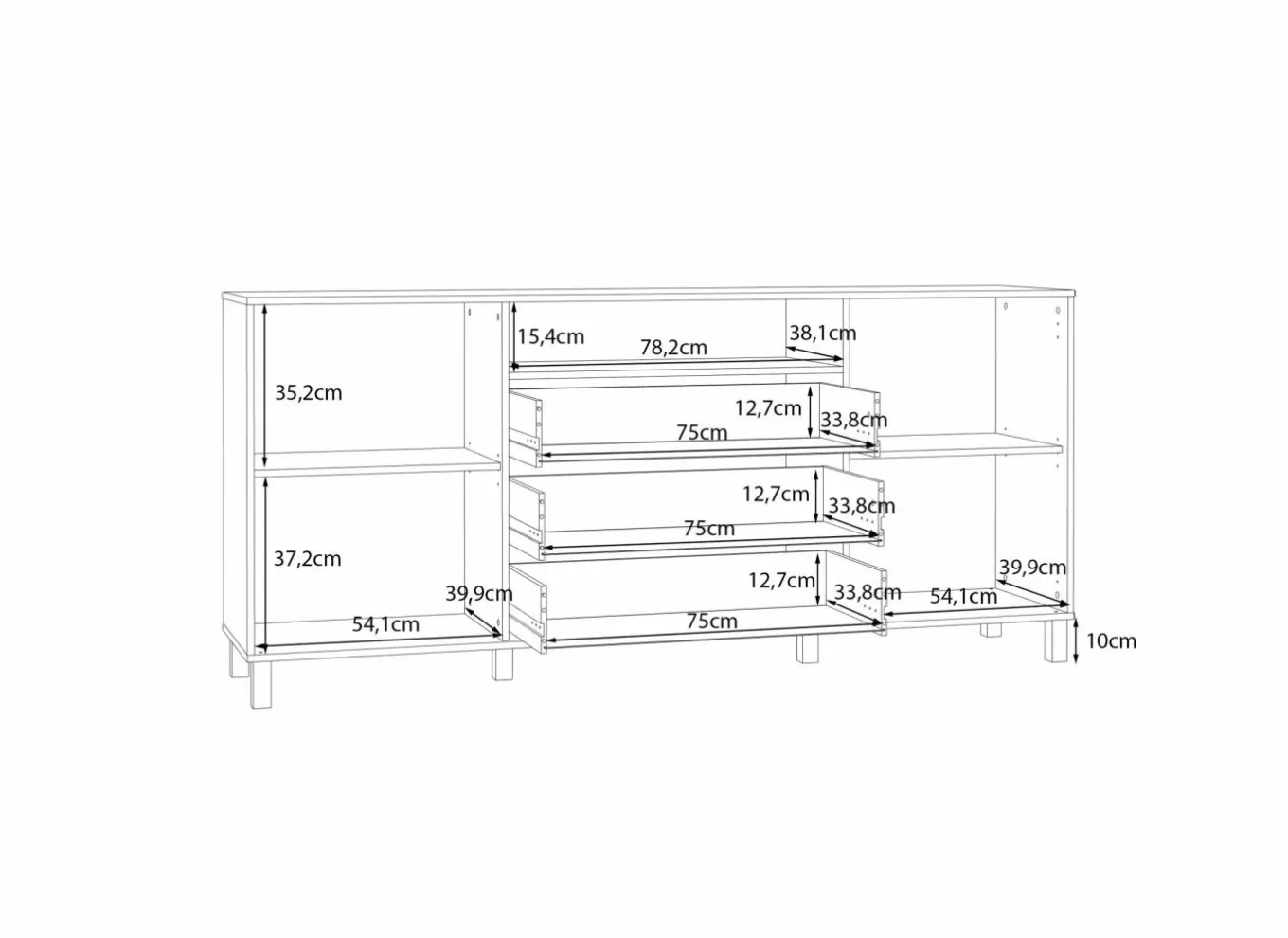 Dressoirs|Dressoir Killarney 193cm - decor - mauvela oak & sand