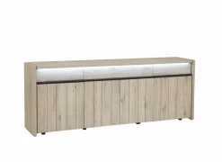 Dressoir Lucca 248cm - decor - millenium eik & lichtgrijs- Dressoirs