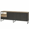 Dressoirs|Dressoir Portofino 242cm - decor - zwart & eik