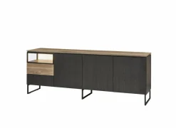 Dressoirs|Dressoir Portofino 242cm - decor - zwart & eik