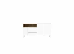 Dressoirs|Dressoir Roomers 176cm - spaanplaat - witte eik