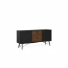 Dressoir Ry 151cm - decor - matzwart & okkernoot- Dressoirs