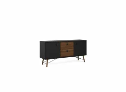 Dressoir Ry 151cm - decor - matzwart & okkernoot- Dressoirs
