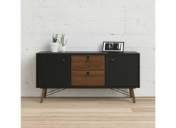 Dressoir Ry 151cm - decor - matzwart & okkernoot- Dressoirs