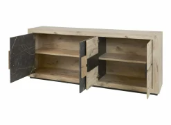 Dressoir Sacha 240cm - melamine - canyon oak & marble- Dressoirs