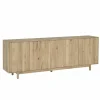 Dressoirs|Dressoir Summer 243cm - eik massief & decor - naturel