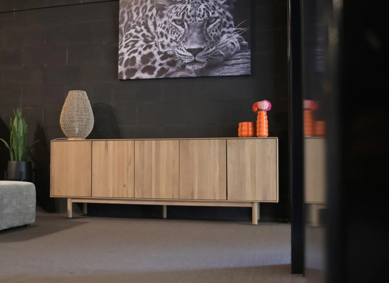 Dressoirs|Dressoir Summer 243cm - eik massief & decor - naturel