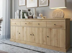 Dressoirs|Dressoir Valencia 225cm - melamine - lichte eik