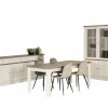 Niet Voorgemonteerd|Eetkamer Eline met 4 stoelen Charlton - tafel 190x90cm - dressoir 220cm - vitrinekast 126cm