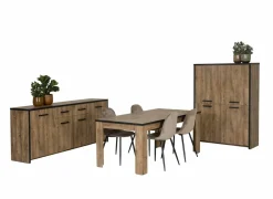 Niet Voorgemonteerd|Eetkamer Esther met 4 stoelen Charlton - tafel 180x90cm - dressoir 210cm - barkast 116cm