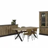 Niet Voorgemonteerd|Eetkamer Etienne met 4 stoelen Jumper - tafel 190x95cm - dressoir 221cm - vitrinekast 135cm