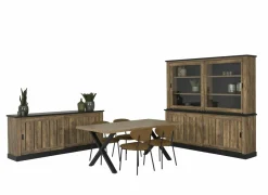 Niet Voorgemonteerd|Eetkamer Etienne met 4 stoelen Jumper - tafel 190x95cm - dressoir 221cm - opzetstuk 221cm