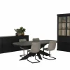 Niet Voorgemonteerd|Eetkamer Raphael met 4 stoelen Cloud - tafel 230x119cm - dressoir 240cm - vitrinekast 122cm