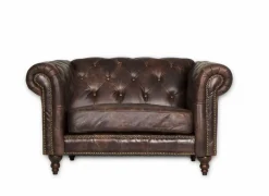 Fauteuils|Zetels|Fauteuil Chesterfield Stanley 1-zit - leder - bruin