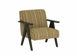 Fauteuil Malone 75x79x82cm - polyestervezel - oker/wit- Fauteuils