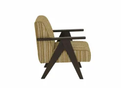 Fauteuil Malone 75x79x82cm - polyestervezel - oker/wit- Fauteuils